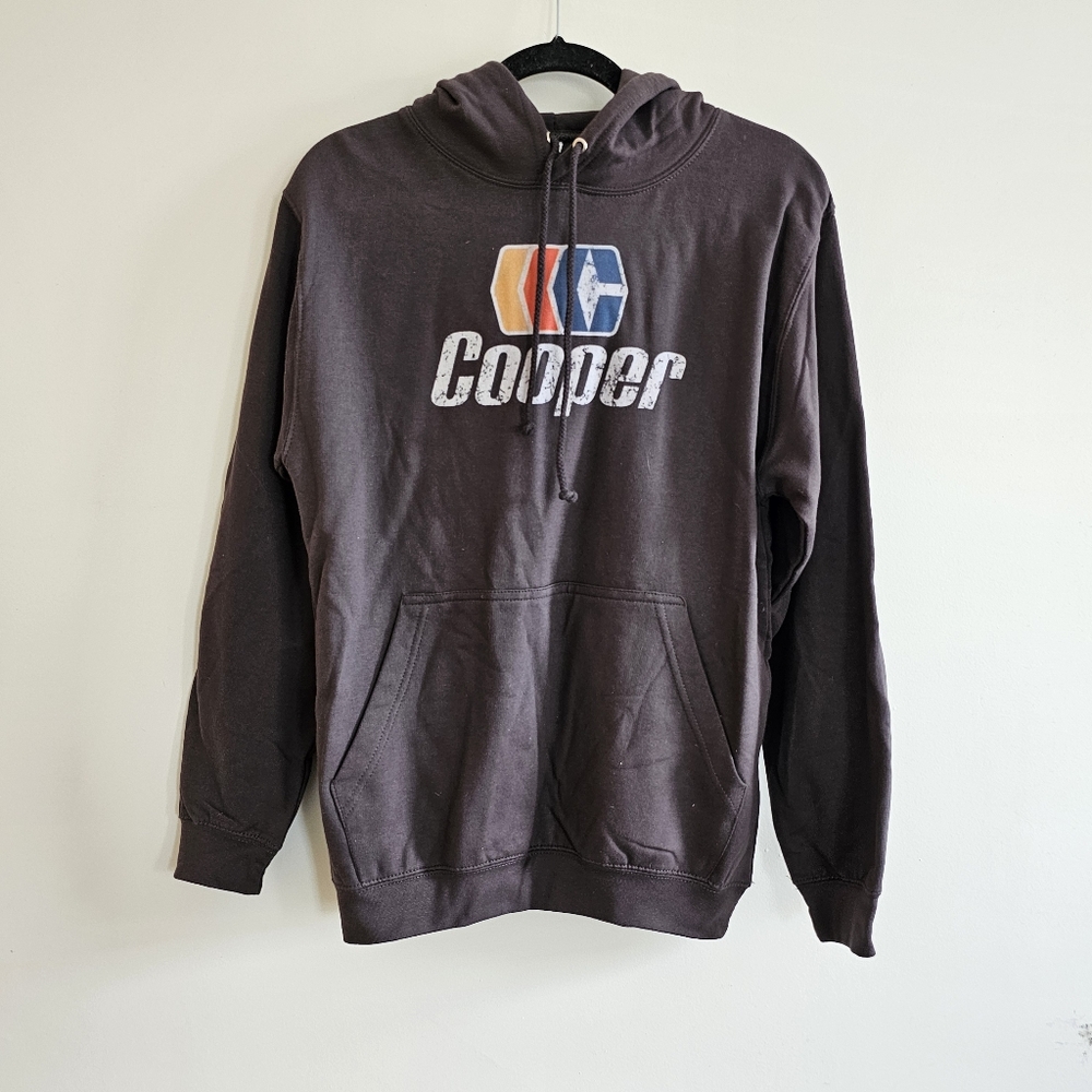 NWOT Boutique Graphic Vintage Look Cooper Hockey Hoodie Sweatshirt In Gray, S